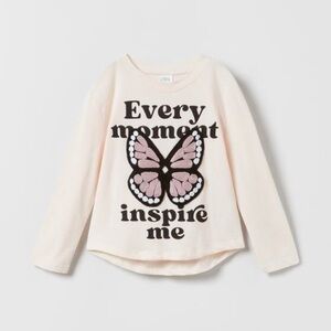 Zara 3D butterfly appliqué tee